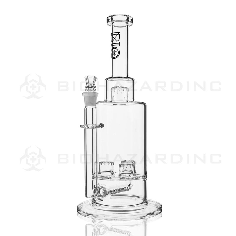 BIO Glass Stemless | 16" 38mm x 5mm Triple Updome Inline Perc Water Pipe | Black