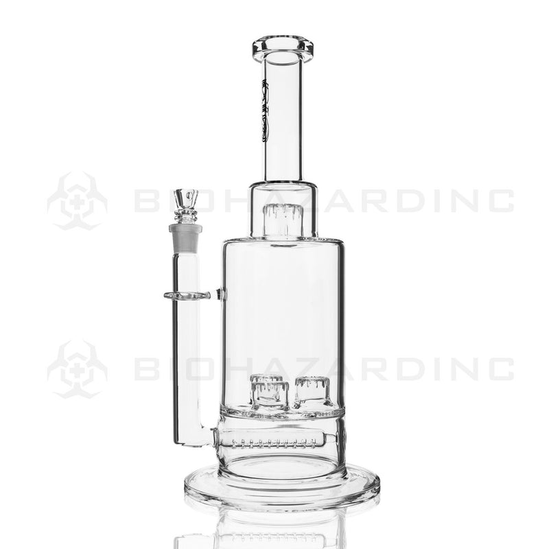 BIO Glass Stemless | 16" 38mm x 5mm Triple Updome Inline Perc Water Pipe | Black