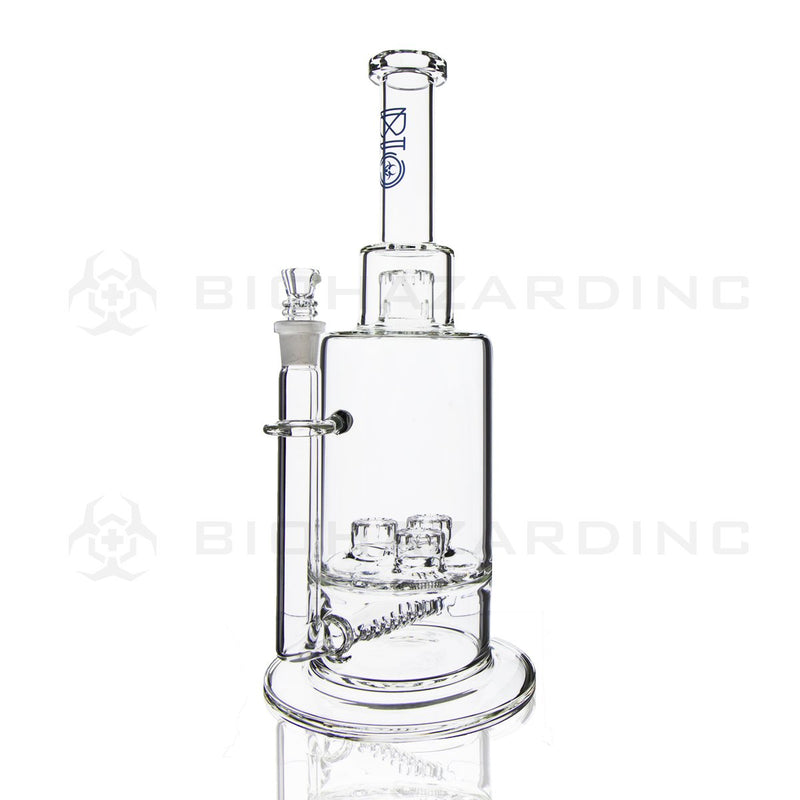 BIO Glass Stemless | 16" 38mm x 5mm Triple Updome Inline Perc Water Pipe | Blue