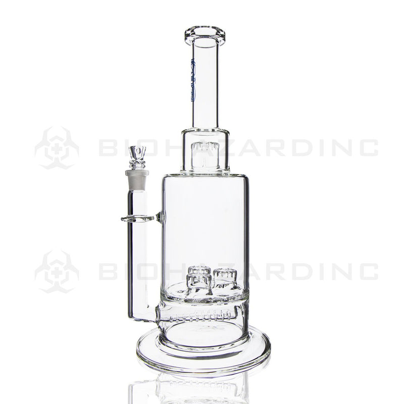 BIO Glass Stemless | 16" 38mm x 5mm Triple Updome Inline Perc Water Pipe | Blue