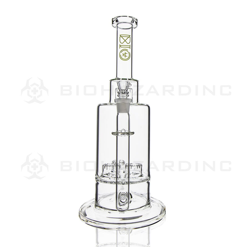 BIO Glass Stemless | 16" 38mm x 5mm Triple Updome Inline Perc Water Pipe | Green