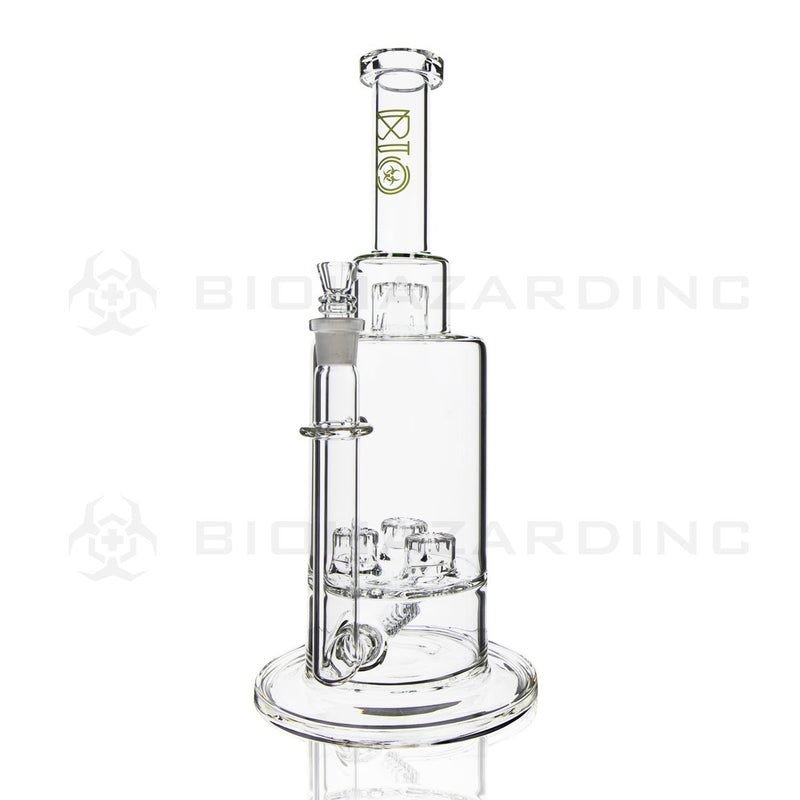 BIO Glass Stemless | 16" 38mm x 5mm Triple Updome Inline Perc Water Pipe | Green