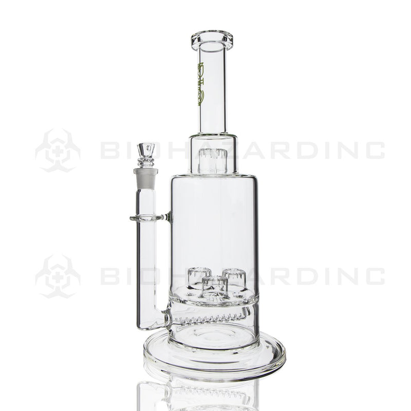 BIO Glass Stemless | 16" 38mm x 5mm Triple Updome Inline Perc Water Pipe | Green