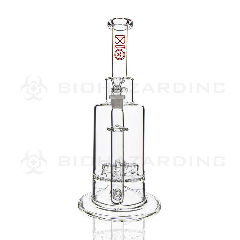 BIO Glass Stemless | 16" 38mm x 5mm Triple Updome Inline Perc Water Pipe | Red