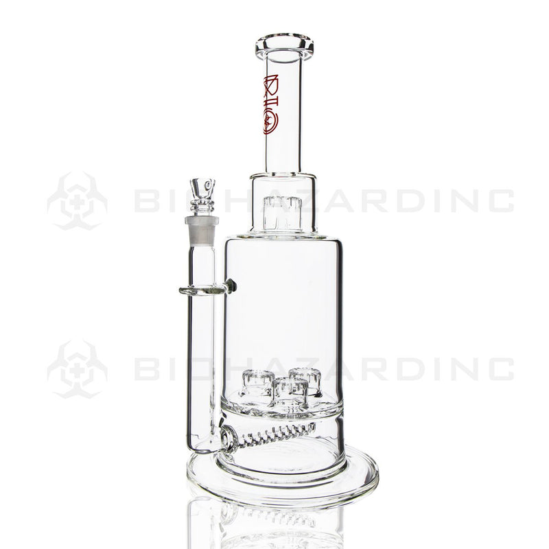 BIO Glass Stemless | 16" 38mm x 5mm Triple Updome Inline Perc Water Pipe | Red