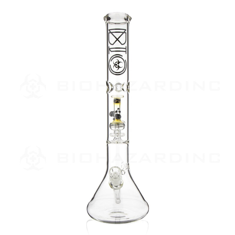 BIO Glass Beaker | 17" 50mm x 5mm Replica Mini Pipe Showerhead Perc Water Pipe | Black