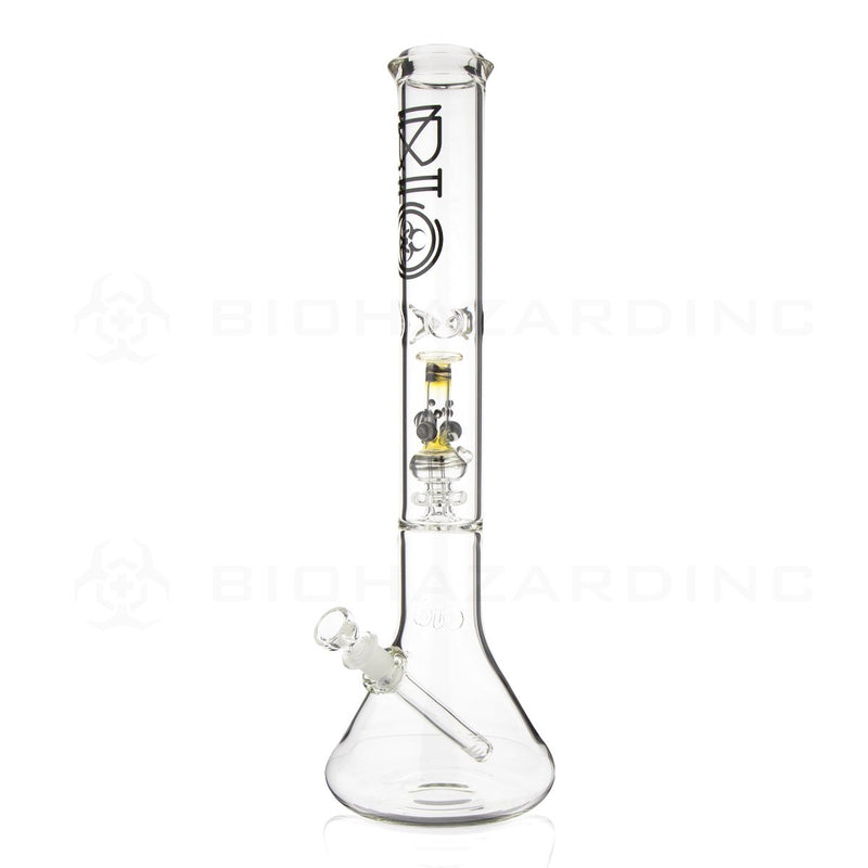 BIO Glass Beaker | 17" 50mm x 5mm Replica Mini Pipe Showerhead Perc Water Pipe | Black