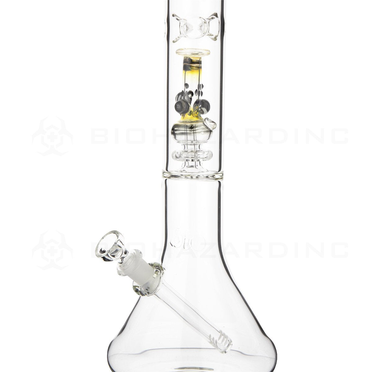 BIO Glass Beaker | 17" 50mm x 5mm Replica Mini Pipe Showerhead Perc Water Pipe | Black