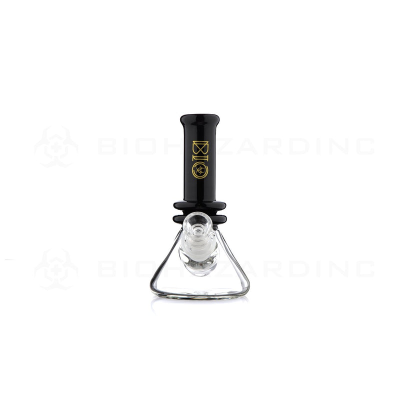 BIO Glass Heavy | 5" 25mm x 4mm Classic Mini Beaker Water Pipe | Black & Gold