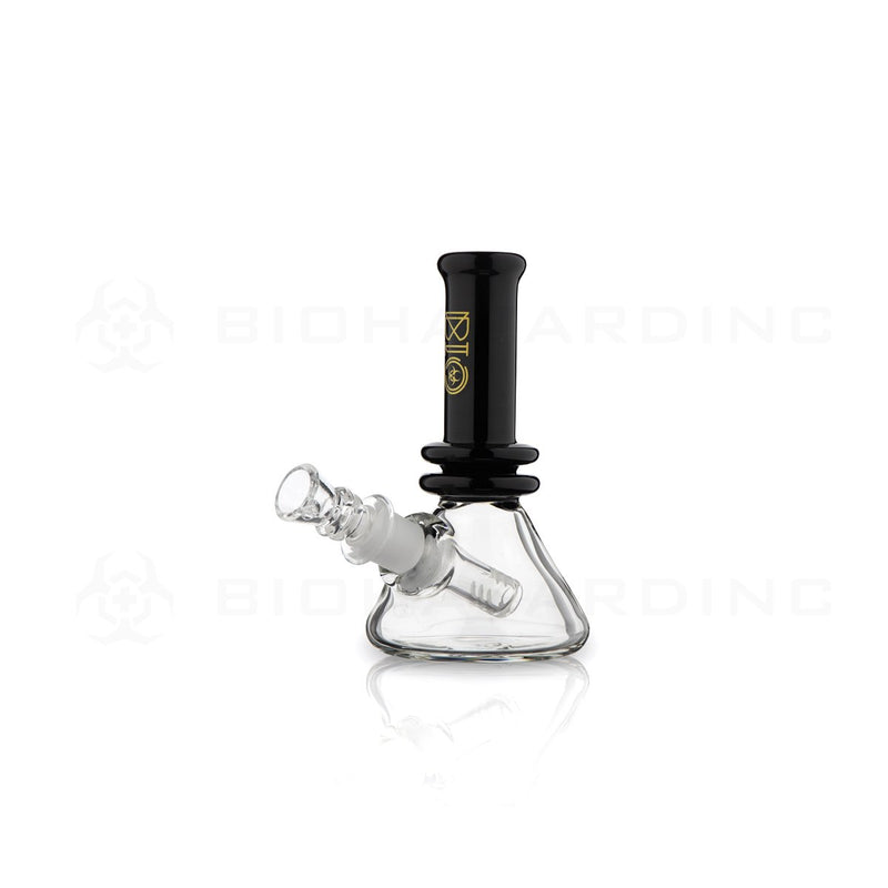 BIO Glass Heavy | 5" 25mm x 4mm Classic Mini Beaker Water Pipe | Black & Gold