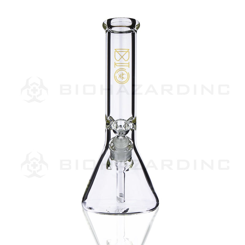 BIO Glass Beaker | 12" 50mm x 7mm Classic Water Pipe |  Gold