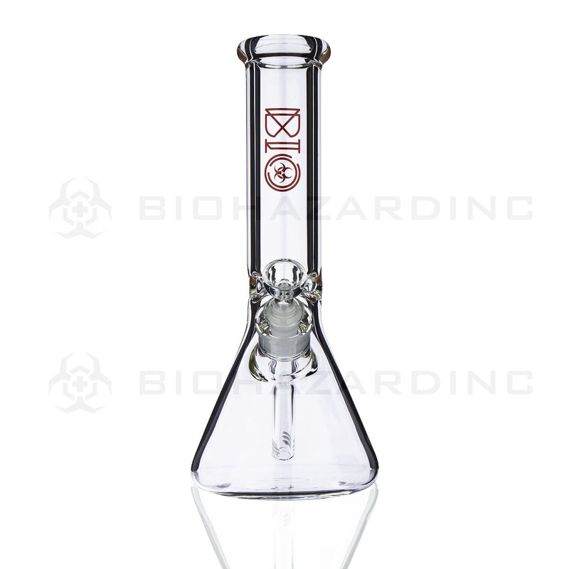 BIO Glass Beaker | 12" 50mm x 7mm Classic Water Pipe | Red