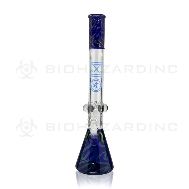 BIO Glass Beaker | 20" 42mm x 9mm Flower Marble Fumed Water Pipe | Blue & Green