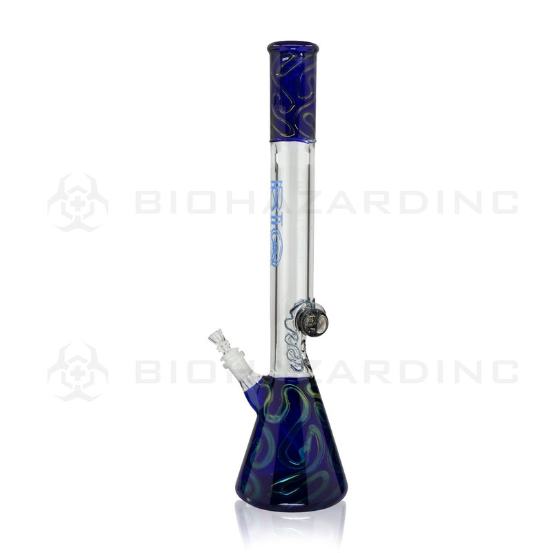 BIO Glass Beaker | 20" 42mm x 9mm Flower Marble Fumed Water Pipe | Blue & Green