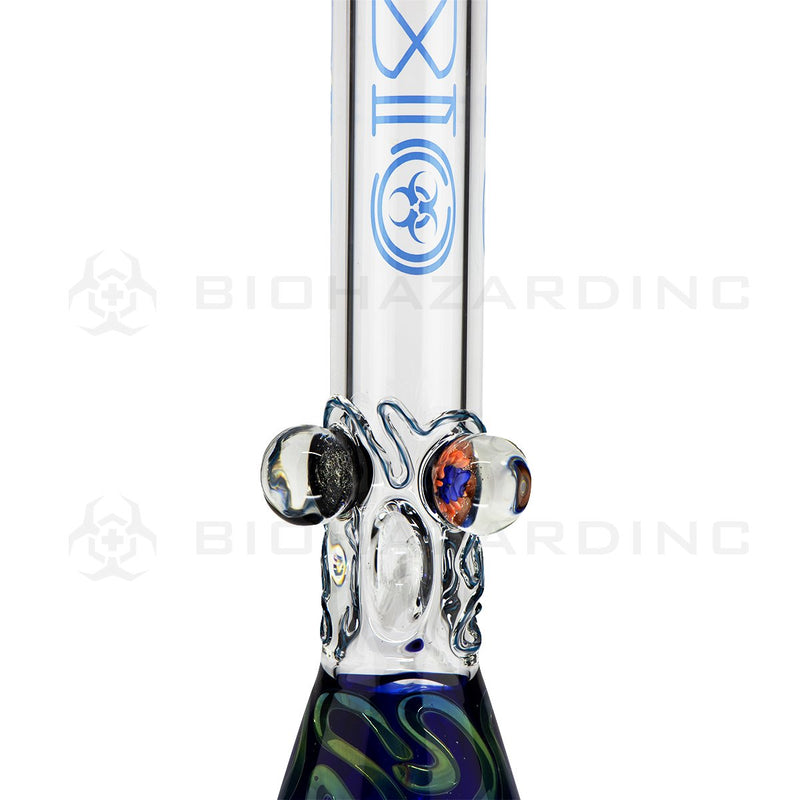 BIO Glass Beaker | 20" 42mm x 9mm Flower Marble Fumed Water Pipe | Blue & Green