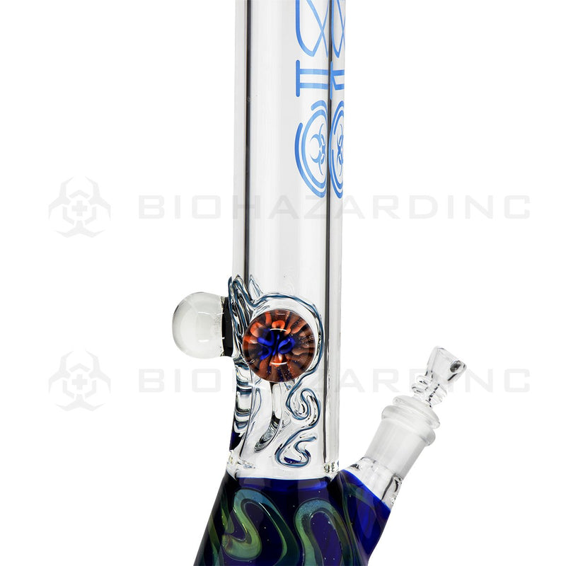 BIO Glass Beaker | 20" 42mm x 9mm Flower Marble Fumed Water Pipe | Blue & Green