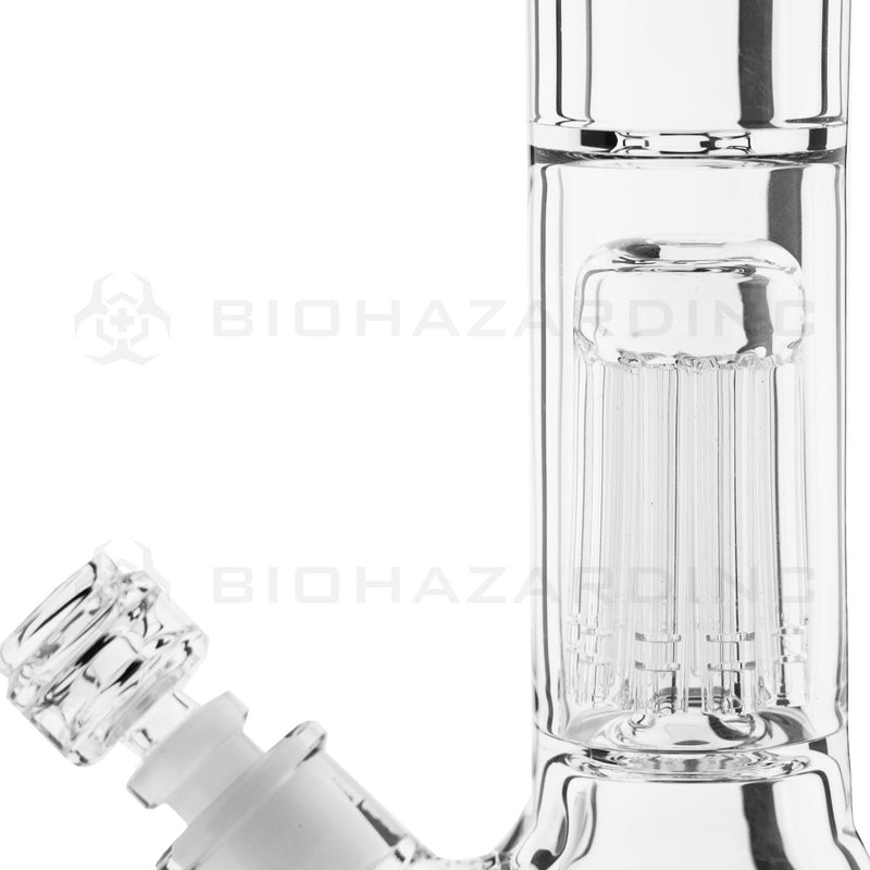 PURE Glass X Crooks & Castles | 18" 50mm x 9mm Heavy Beaker Water Pipe | Clear with Crooks & Castles Logo