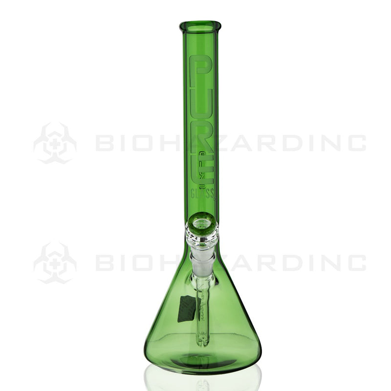 PURE Glass | 14" 38mm x 4mm Classic Beaker Water Pipe | Full Green