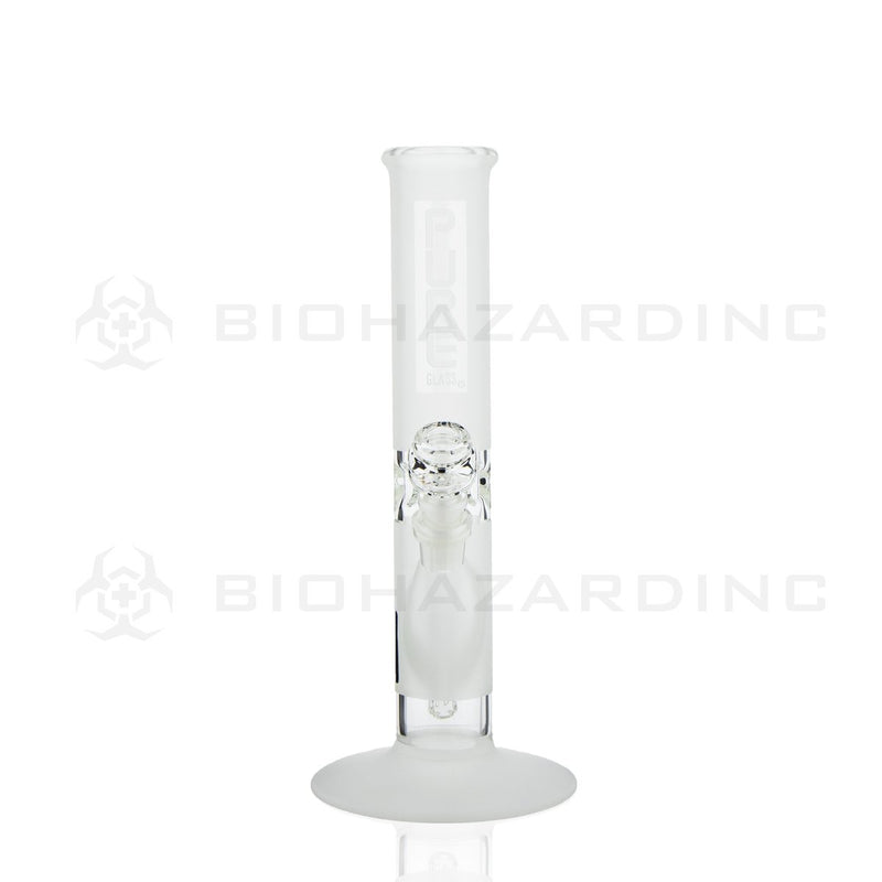 PURE Glass | 12" 50mm x 5mm Classic Straight Water Pipe | Clear Frost