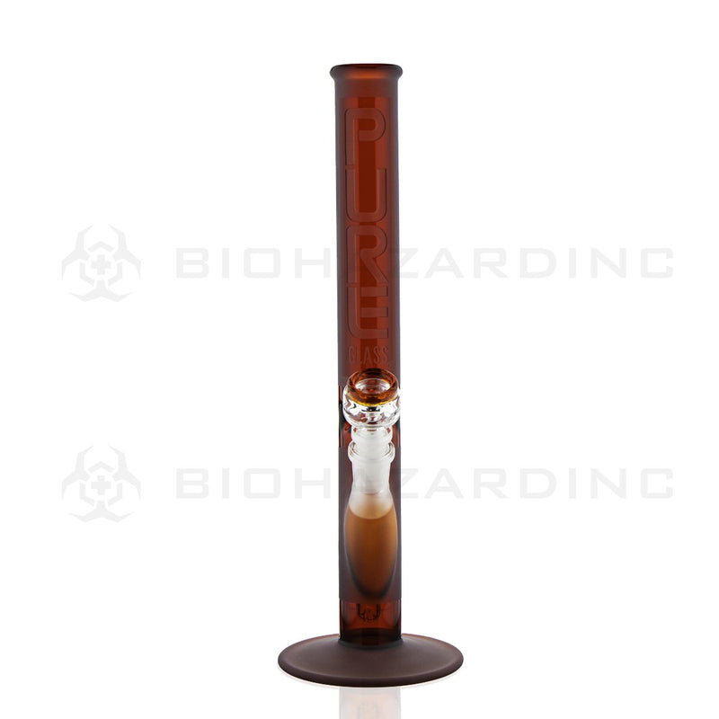 PURE Glass | 14" 38mm x 4mm Classic Straight Water Pipe | Amber Frost