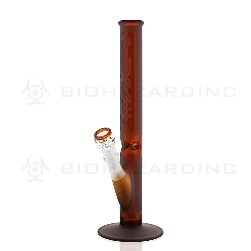 PURE Glass | 14" 38mm x 4mm Classic Straight Water Pipe | Amber Frost