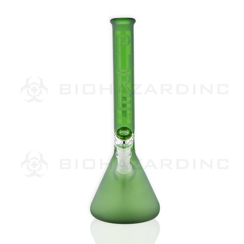 PURE Glass | 14" 38mm x 4mm Classic Beaker Water Pipe | Green Frost