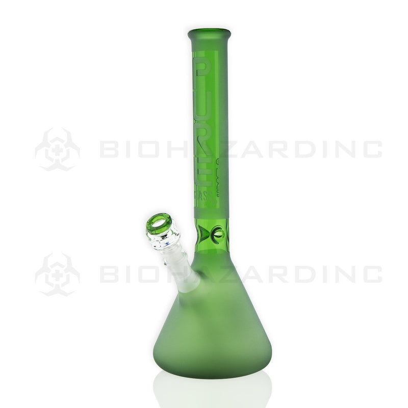 PURE Glass | 14" 38mm x 4mm Classic Beaker Water Pipe | Green Frost