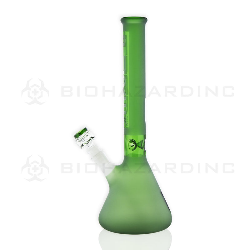 PURE Glass | 14" 38mm x 4mm Classic Beaker Water Pipe | Green Frost