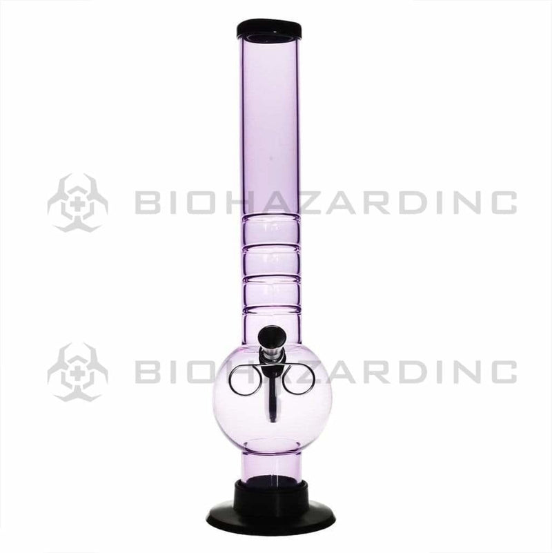 Biohazard Inc Acrylic Bong Acrylic Water Pipe 10" x 1.5" w/ Glass Pull Bowl Slide