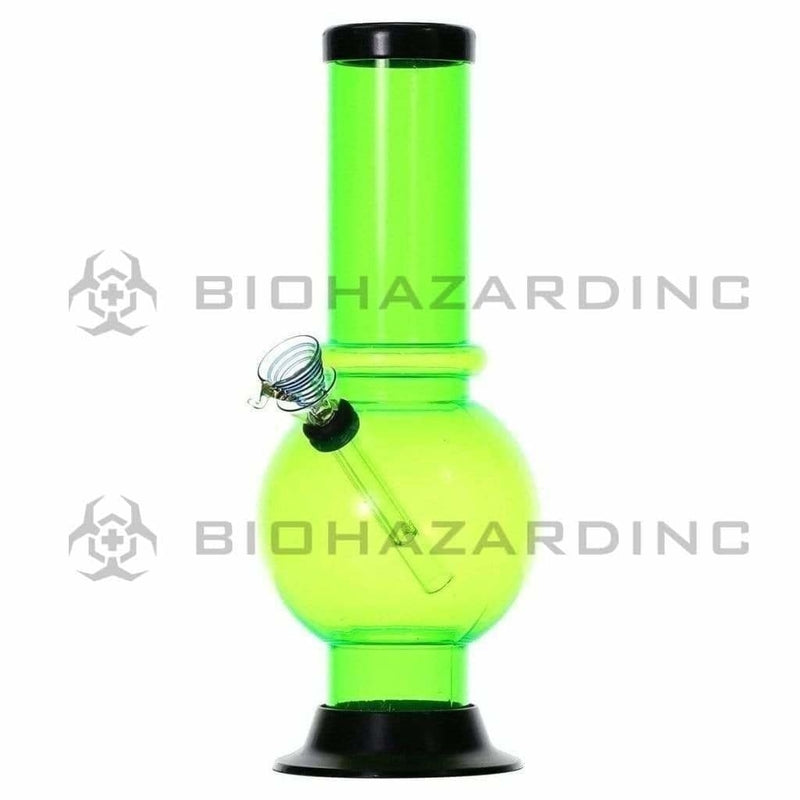 Biohazard Inc Acrylic Bong Acrylic Water Pipe 10" x 2" w/ Glass Pull Bowl Slide