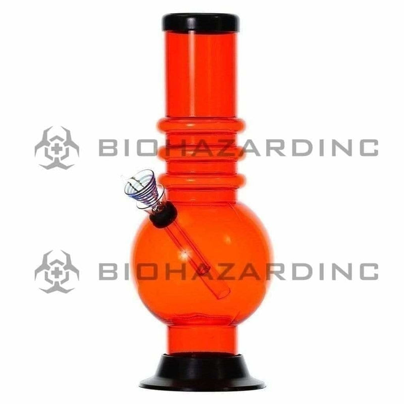 Biohazard Inc Acrylic Bong Acrylic Water Pipe 10" x 2" w/ Glass Pull Bowl Slide