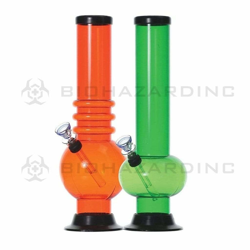 Biohazard Inc Acrylic Bong Acrylic Water Pipe 2"x12" w/ Glass Pull Bowl Slide