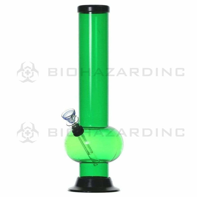 Biohazard Inc Acrylic Bong Acrylic Water Pipe 2"x12" w/ Glass Pull Bowl Slide