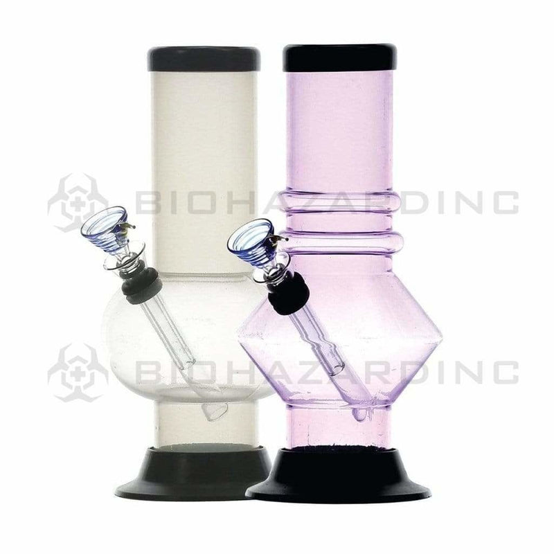 Biohazard Inc Acrylic Bong Acrylic Water Pipe 8" x 2" w/ Glass Pull Bowl Slide