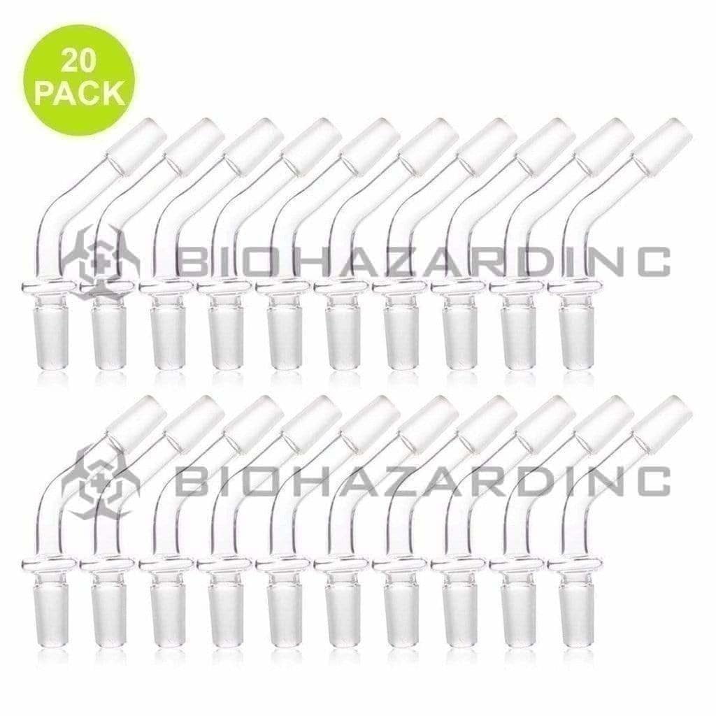 Biohazard Inc Glass Bong Adapter Adapter - Curved 14mm/14mm Male - 20 Count