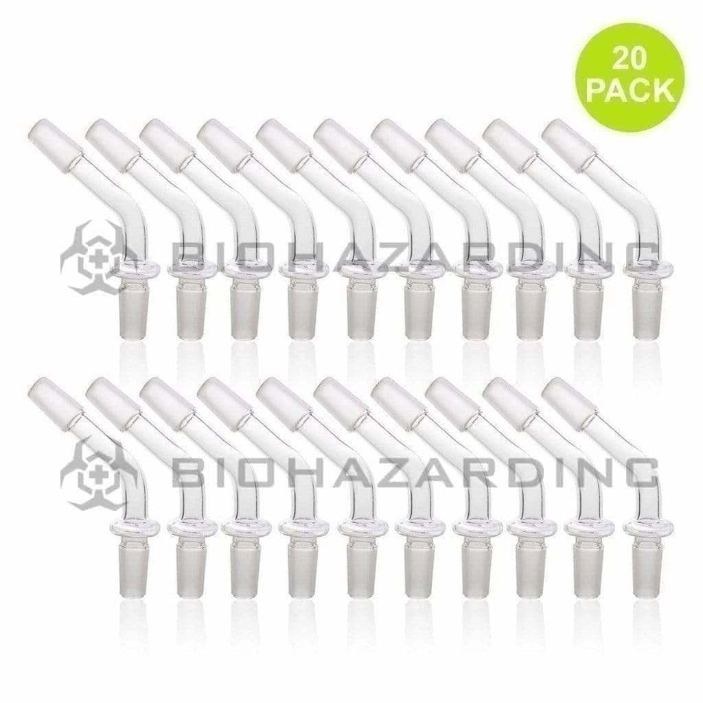 Biohazard Inc Glass Bong Adapter Adapter - Curved 19mm/14mm Male - 20 Count