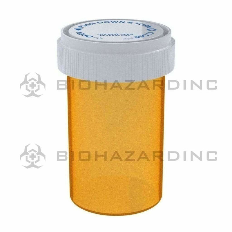 Biohazard Inc Reversible Cap Vial Amber Reversible Cap Vial 20 Dram - 240 Count