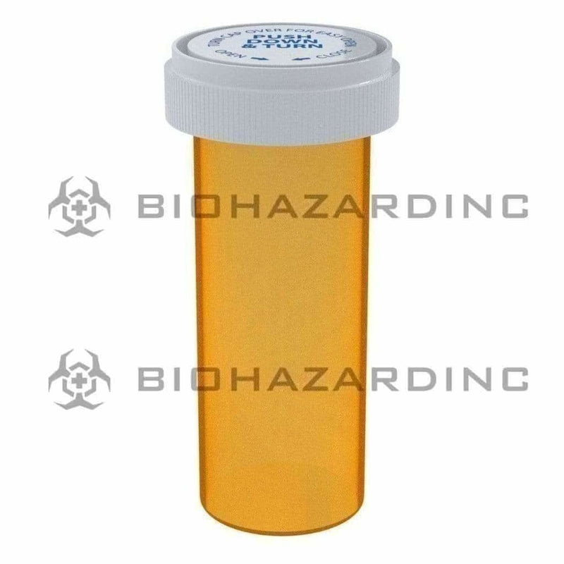 Biohazard Inc Reversible Cap Vial Amber Reversible Cap Vial 30 Dram - 190 Count