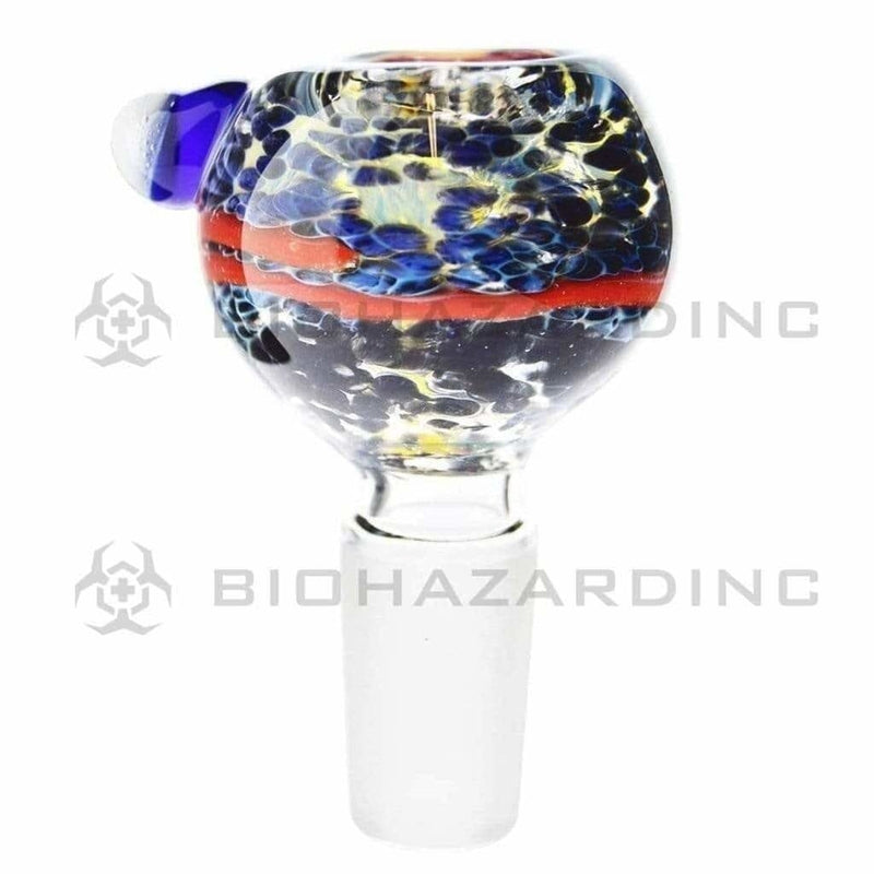 Biohazard Inc 14mm Bowl Assorted Frit with Stripe Bowl 14mm