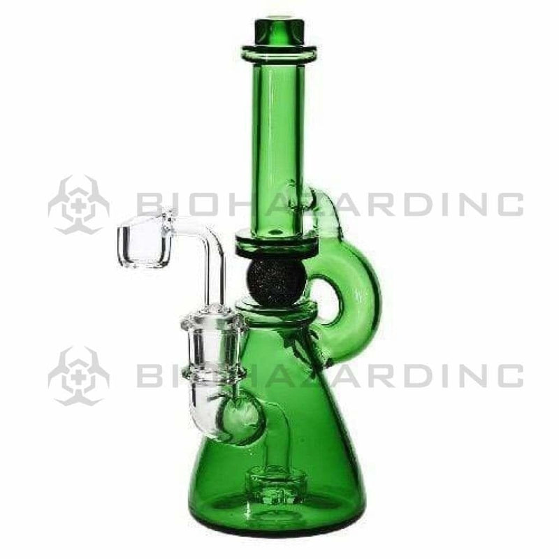 Biohazard Inc Glass Dab Rig Ball Spindle Banger Hanger Beaker w/ Banger - Green