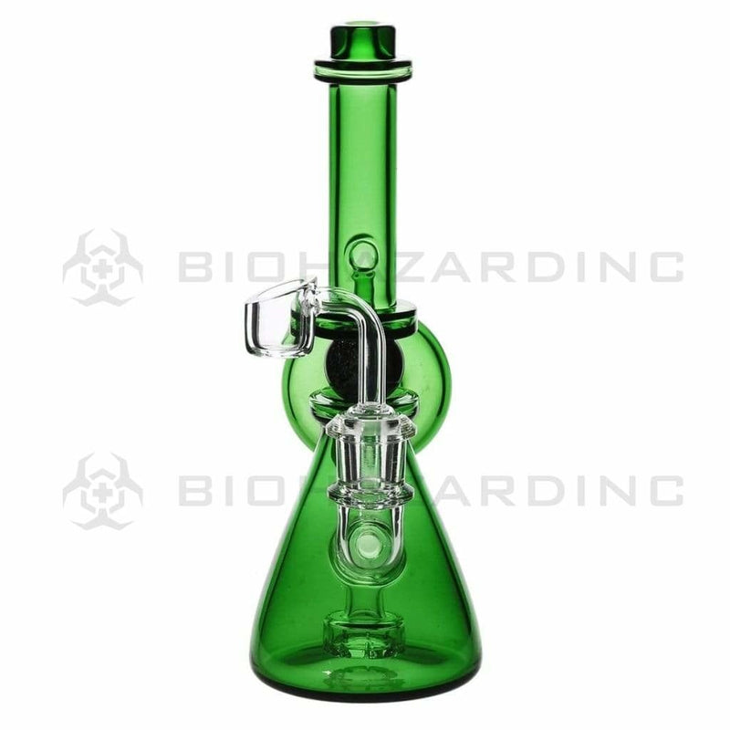 Biohazard Inc Glass Dab Rig Ball Spindle Banger Hanger Beaker w/ Banger - Green