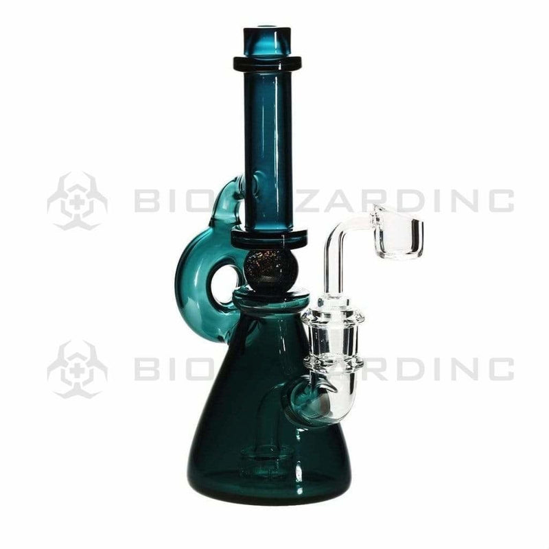 Biohazard Inc Glass Dab Rig Ball Spindle Banger Hanger Beaker w/ Banger - Lake Green