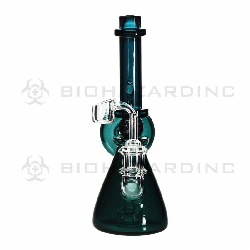 Biohazard Inc Glass Dab Rig Ball Spindle Banger Hanger Beaker w/ Banger - Lake Green