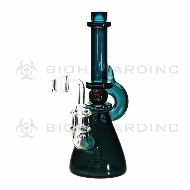 Biohazard Inc Glass Dab Rig Ball Spindle Banger Hanger Beaker w/ Banger - Lake Green