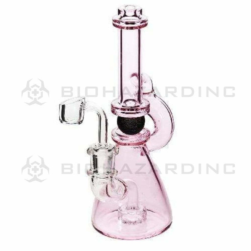 Biohazard Inc Glass Dab Rig Ball Spindle Banger Hanger Beaker w/ Banger - Pink