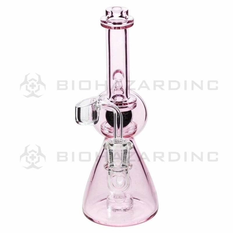 Biohazard Inc Glass Dab Rig Ball Spindle Banger Hanger Beaker w/ Banger - Pink