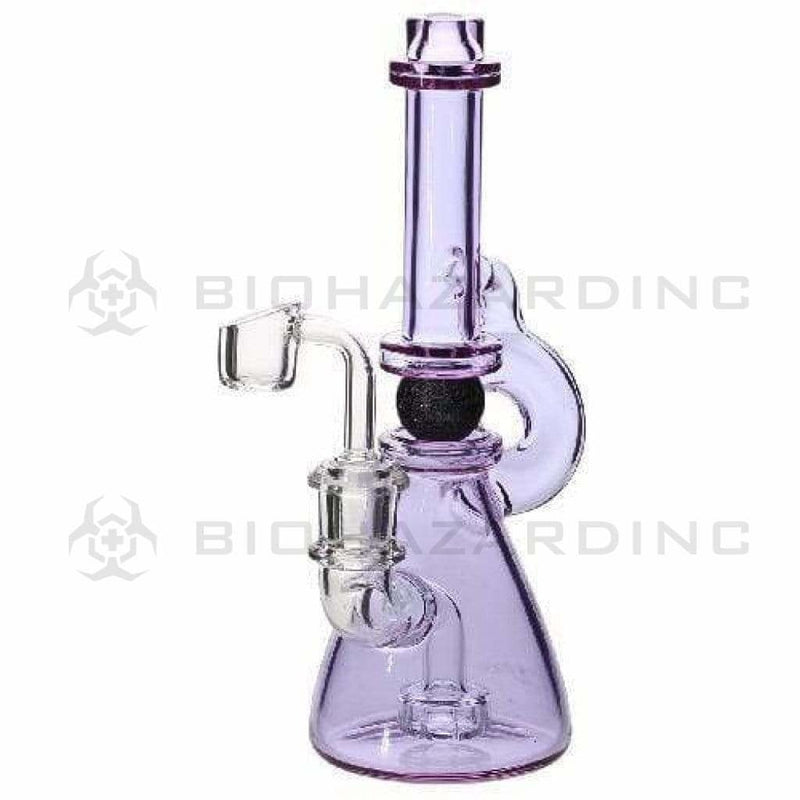 Biohazard Inc Glass Dab Rig Ball Spindle Banger Hanger Beaker w/ Banger - Purple