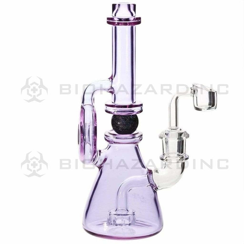 Biohazard Inc Glass Dab Rig Ball Spindle Banger Hanger Beaker w/ Banger - Purple