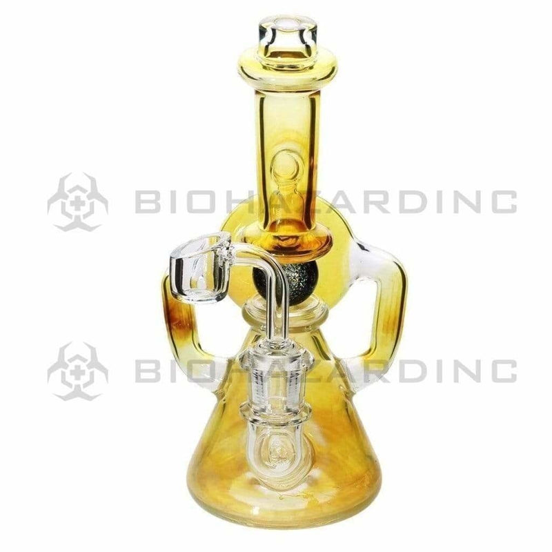 Biohazard Inc Glass Dab Rig Ball Spindle Recycler Banger Hanger Beaker w/ Banger - Fume