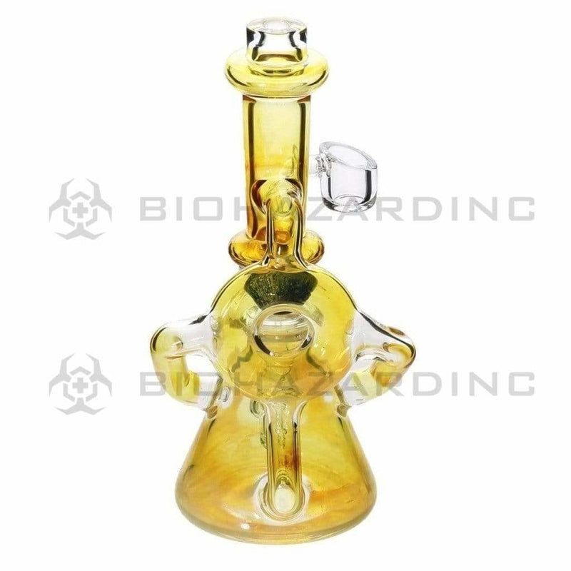 Biohazard Inc Glass Dab Rig Ball Spindle Recycler Banger Hanger Beaker w/ Banger - Fume